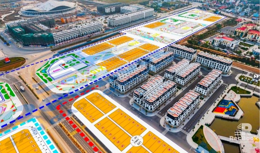 Dự án Hoàng Huy New City giai đoạn 2 đang san lấp mặt bằng và đặt vật liệu xây dựng