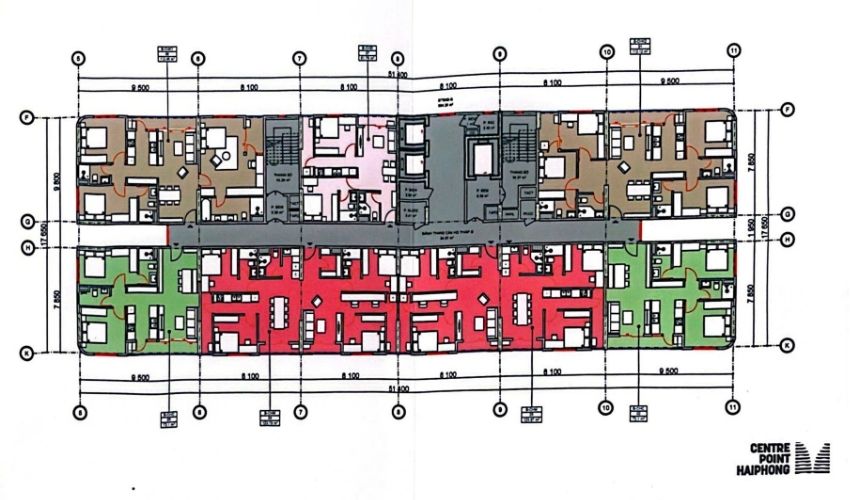 Mặt bằng thiết kế căn hộ Hải Phòng Central Point